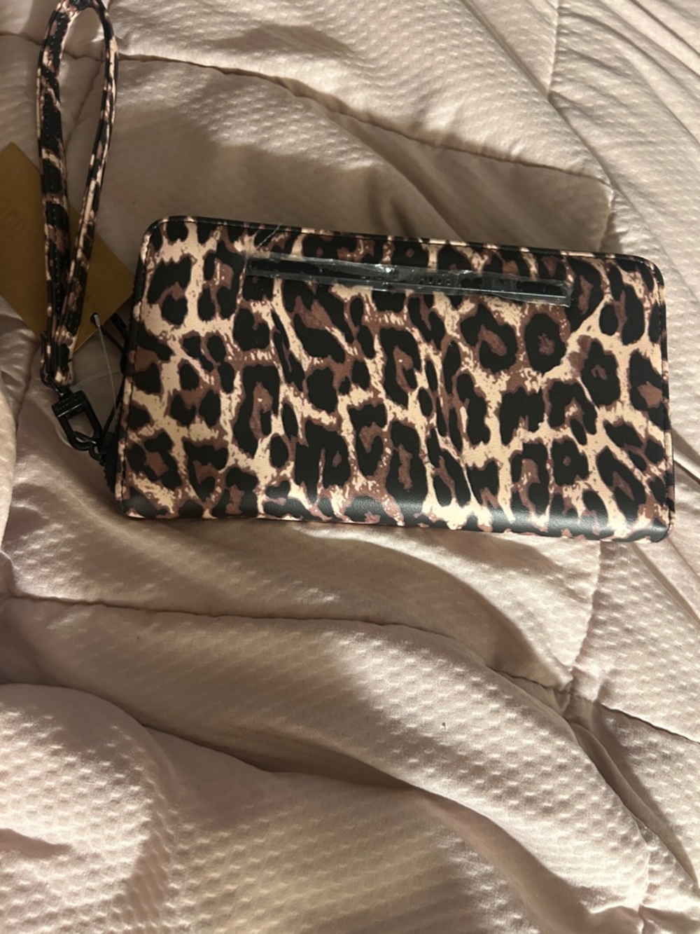 Steve Madden Leopard Print Wristlet Clutch in Beige, Brown & Black - Picture 2 of 5